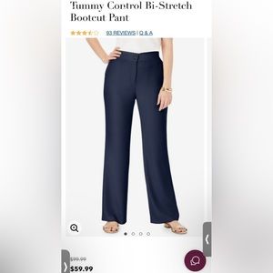 NWOT 20W JESSICA LONDON TUMMY CONTROL BI-STRETCH NAVY BLUE PLUS SIZE WORK PANTS